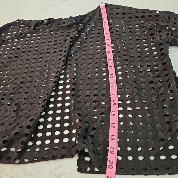 Clara Sunwoo Black Open Back Laser Cut Polka Dot Top Small - Picture 5 of 8